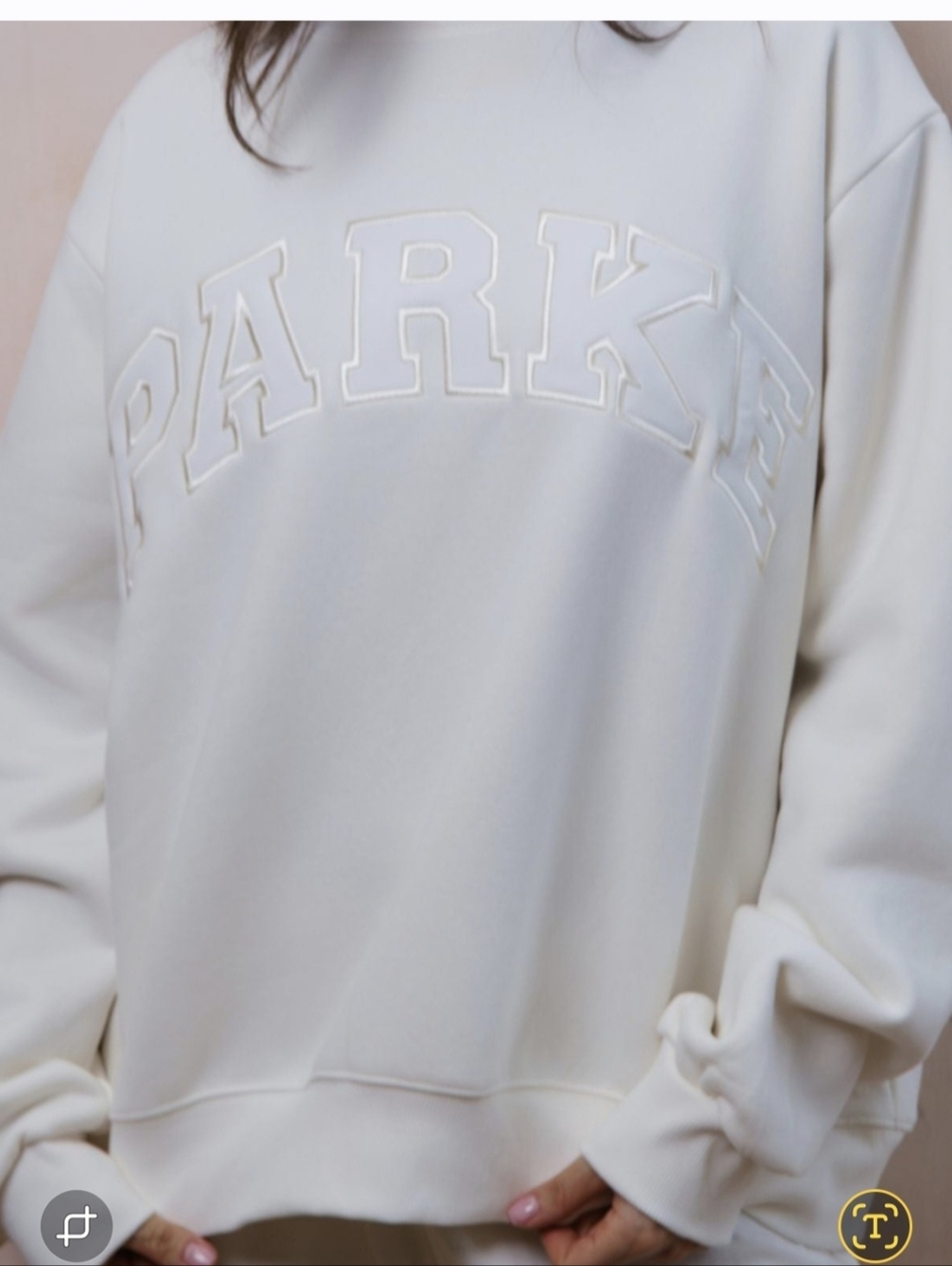 New PARKE Bridal Varsity Mockneck Ivory/White S/M 💙*SOLD OUT EVERYWHERE*💙